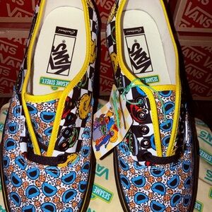Custom Sesame Street Vans Sneakers - Blue and Yellow
